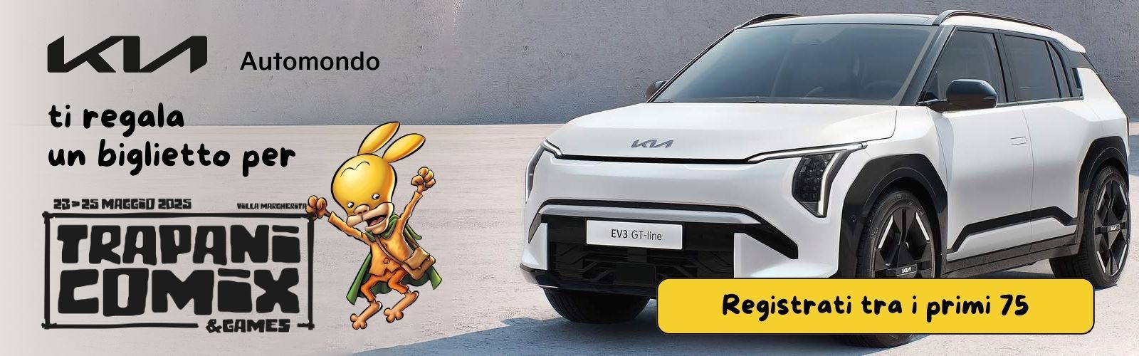 Vinci Trapani Comix 2025 con Kia Automondo 